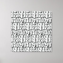 Impressão Em Tela Números Preto Branco