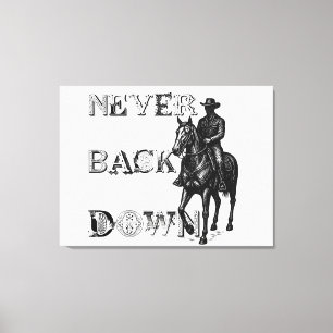 Impressão Em Tela Nunca Desista Cowboy Western Gráfico Vintage