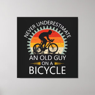 Impressão Em Tela Nunca Subestime Um Velho Num Bicicleta