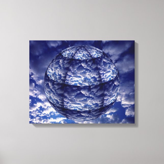 Impressão Em Tela Nuvem abstrata esfera 3D (Frente)