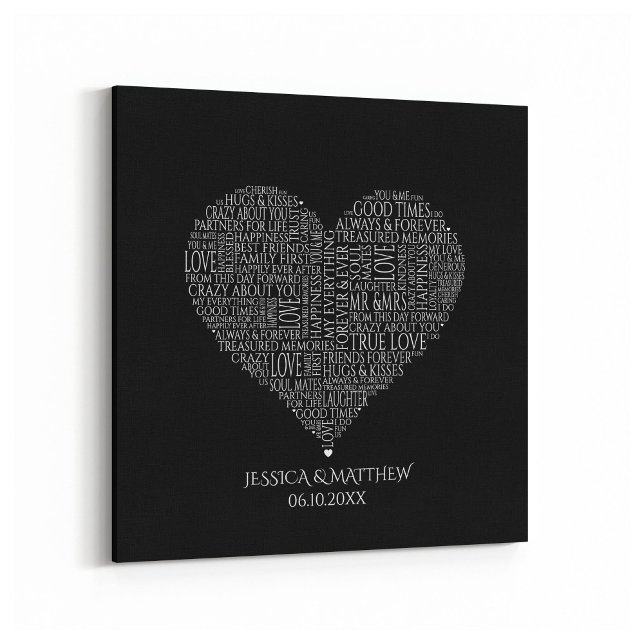 Impressão Em Tela Nuvem do Word para Casamentos e Anniversários (Criador carregado)