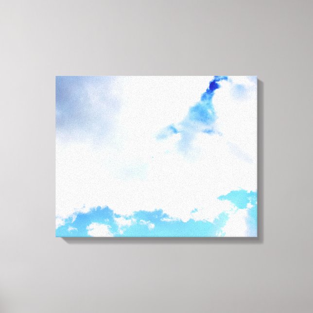 Impressão Em Tela Nuvens Brancas Puffy e Céu Azul (Frente)