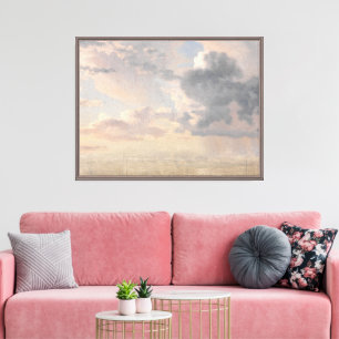 Impressão Em Tela Nuvens calmas, pintura a óleo. Bela arte.