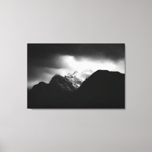 Impressão Em Tela Nuvens de tempestade e sol sobre montanhas