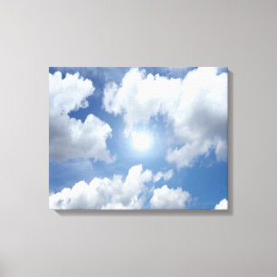 Impressão Em Tela Nuvens do Céu Azul + suas ideias
