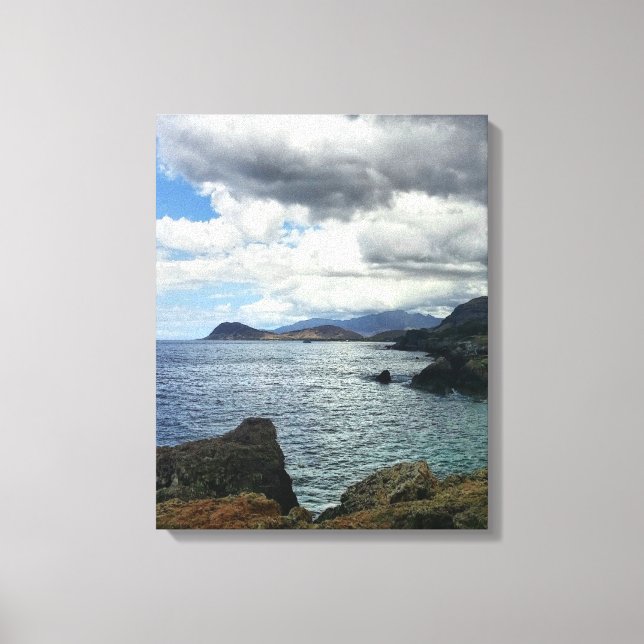 Impressão Em Tela Nuvens Foto para Tela Imprimida com Paisagem Oceân (Frente)