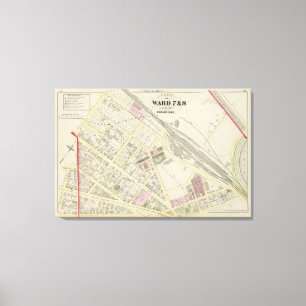 Impressão Em Tela NY Boston & mapa de estradas do trilho do