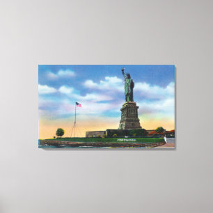 Impressão Em Tela NYC, YorkView novo da estátua da liberdade