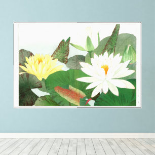 Impressão Em Tela Nymphaea lotus, xilogravura japonesa, 1917