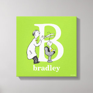 Impressão Em Tela O ABC do Dr. Seuss: Letra B - Branco   Adicione se