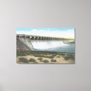 Impressão Em Tela O americano cai Spillway da represa, Oregon