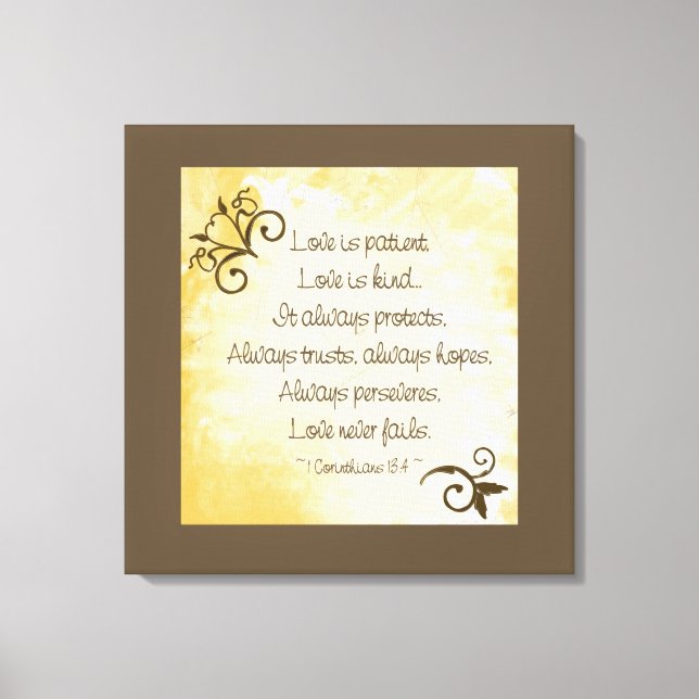 Impressão Em Tela O Amor Antiquado É Paciente (Frente)