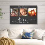 Impressão Em Tela O Amor Da Colagem De Fotos Moderna Cresce Aqui<br><div class="desc">Esta surpreendente canvas de arte apresenta uma bela colagem de fotos em três quadros, mostrando memórias queridas, enfeitiçadas com a mensagem sincera, "O Amor Cresce Aqui." O elegante design preto-e-branco, combinado com um belo roteiro e a tipografia do impressão, cria uma peça sofisticada e duradoura que complementará qualquer estilo interior....</div>