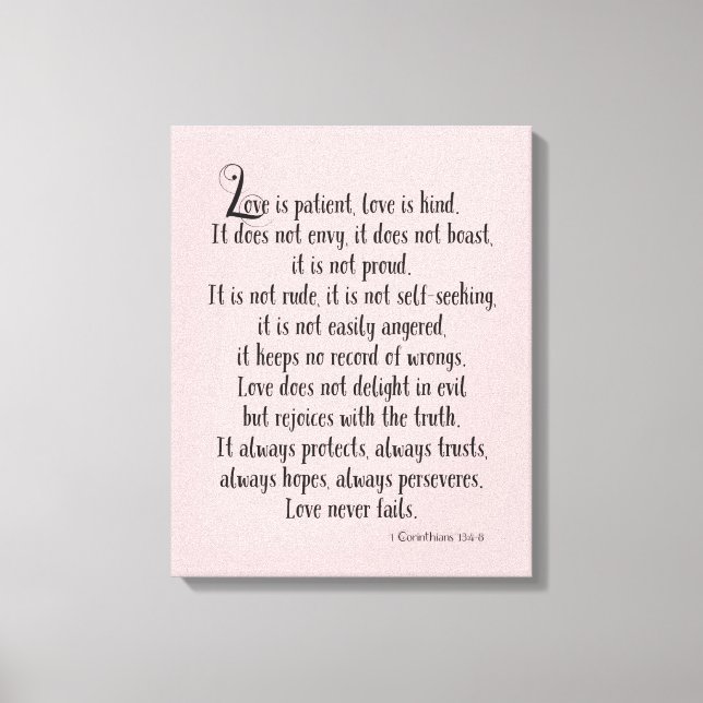 Impressão Em Tela O amor é paciente (Frente)