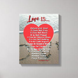 Impressão Em Tela O Amor É Paciente - 1 Corinthians 13 Casamento