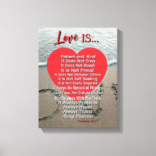 Impressão Em Tela O Amor É Paciente - 1 Corinthians 13 Casamento