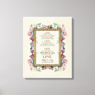 Impressão Em Tela O amor floral de brocado Dourado é Wedding