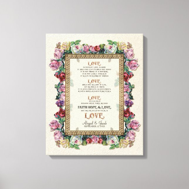 Impressão Em Tela O Amor Floral Dourado Brocade é Personalizado pelo (Frente)