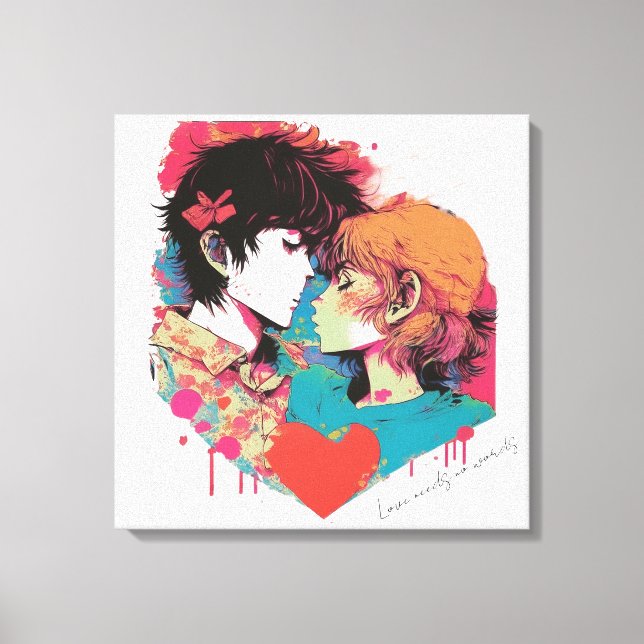 Impressão Em Tela O amor não precisa de palavras (Frente)