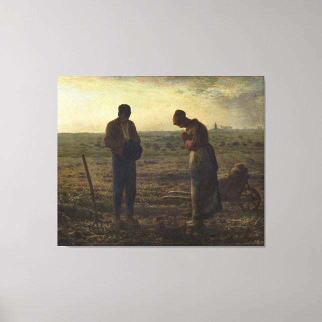 Impressão Em Tela O Angelus por Jean-François Millet (Frente)