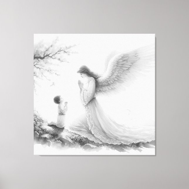 Impressão Em Tela O anjo da guarda rezou com a criança (Frente)