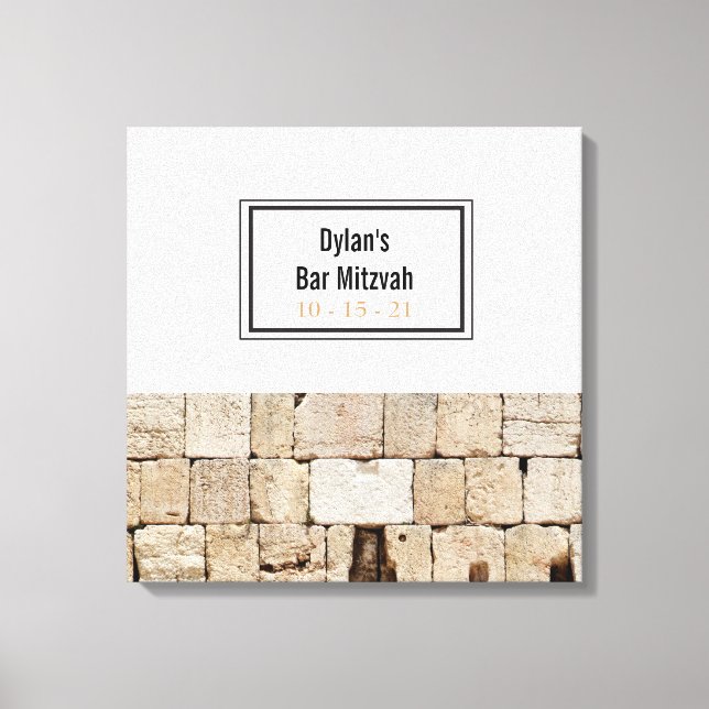 Impressão Em Tela O Bar Mitzvah do WALL Bat Sinal no Conselho (Frente)