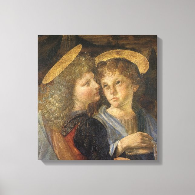 Impressão Em Tela O batismo dos anjos Cristos de Leonardo da Vinci (Frente)
