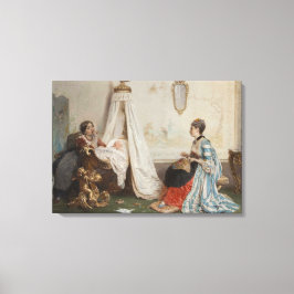 Impressão Em Tela O bebê está dormindo (por Gerolamo Induno)