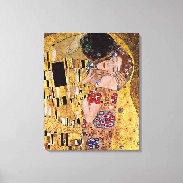 Impressão Em Tela O Beijo, Gustav Klimt (Frente)
