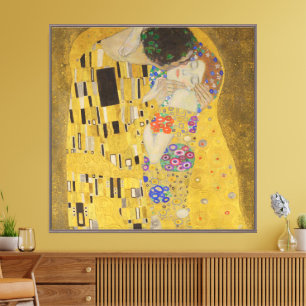 Impressão Em Tela O Beijo, Pintura a Óleo Art Nouveau, Gustav Klimt
