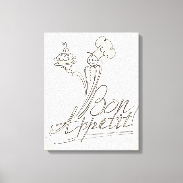 Impressão Em Tela O Bom Chef diz Bon Appetit! (Frente)