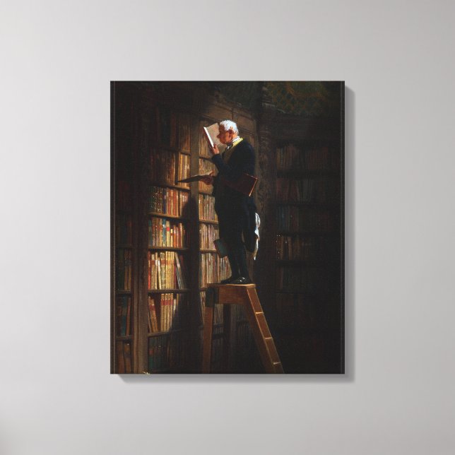 Impressão Em Tela O Bookworm de Carl Spitzweg (Frente)