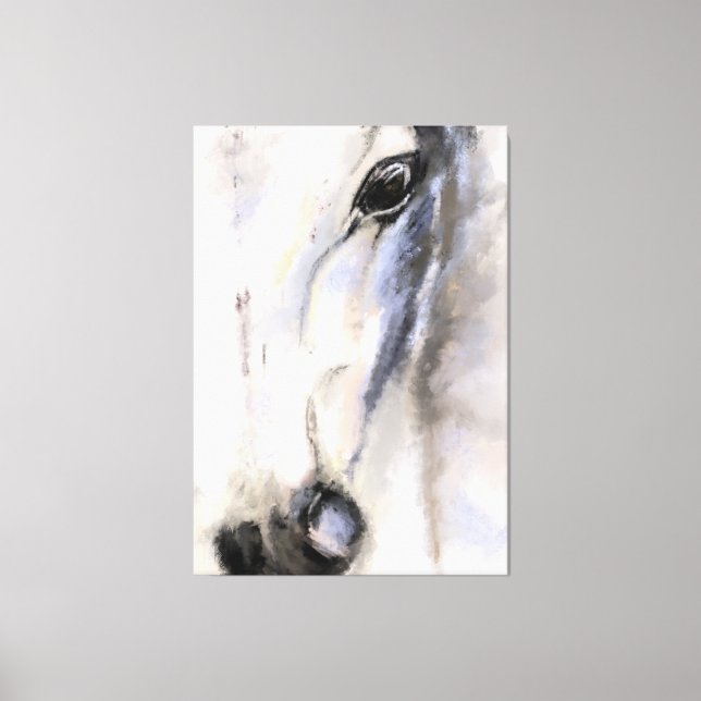 Impressão Em Tela O Cavalo Branco - Pintura Original (Frente)
