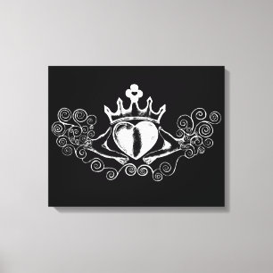 Impressão Em Tela O Claddagh (branco)
