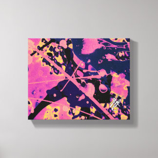 Impressão Em Tela O Cleanse Rosa Preto Abstrato Salpico