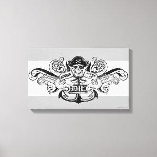 Impressão Em Tela O Crachá Pirata "Nunca Diga Morrer"