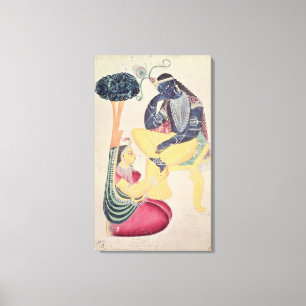 Impressão Em Tela O deus Krishna com seu amor mortal, Radha