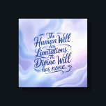 Impressão Em Tela O Divino Não Terá Limitações. Inspiração<br><div class="desc">Elevem seu espaço com essa poderosa afirmação espiritual: "A Vontade Humana tem Limitações. A Vontade Divina não tem nenhuma." Esta citação elegantemente escrita é colocada contra um fundo sereno, pastel fluindo de lavanda e azul macio, evocando a beleza ilimitada da presença divina. Projetada para acalmar a alma e agitar o...</div>