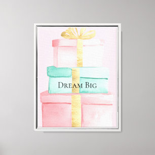 Impressão Em Tela O Dourado Natal, Blush Pink Mint Querem Presentes