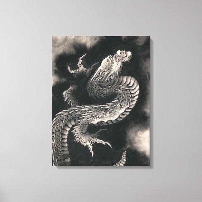 Impressão Em Tela O Dragão de Katsushika Hokusai (Frente)