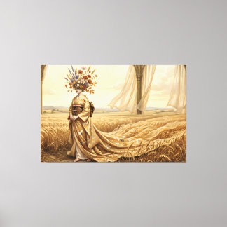 Impressão Em Tela O Eco Dourado: Espírito Botânico Surrealista no W