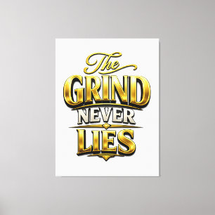 Impressão Em Tela O Esforço Nunca Mente Design Motivacional Dourado