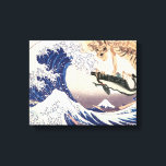 Impressão Em Tela O Espectro de Esqueleto na Onda do Excelente<br><div class="desc">Colagens únicas de The Excelente Wave de Katsushika Hokusai (1760-1849) e The Skeleton Specter de Utagawa Kuniyoshi (1798-1861).</div>