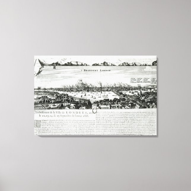 Impressão Em Tela O Excelente Fogo de Londres em 1666 (Frente)