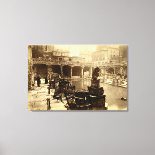 Impressão Em Tela O Excelente Roman Bath, Bath (foto b/w)