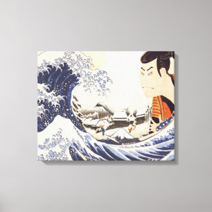 Impressão Em Tela O Excelente Wave Ukiyoe Collages
