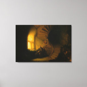 Impressão Em Tela O Filósofo em Meditação de Rembrandt