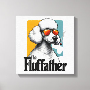 Impressão Em Tela O Fluffather Poodle Vintage Engraçado Cachorro Máf
