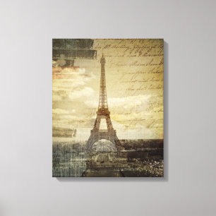 Impressão Em Tela O francês scripts a torre Eiffel moderna de Paris