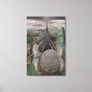 Impressão Em Tela O fuzileiro naval dos E.U. ateia fogo a uma